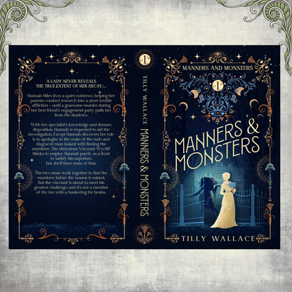 Full wrap cover artwork for the Manners and Monsters special edition paperback