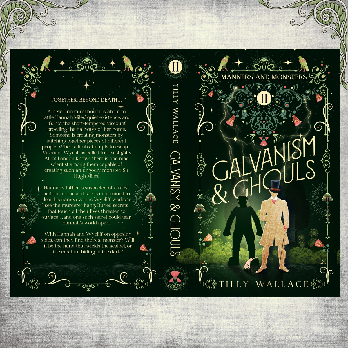 Full wrap cover artwork for the Galvanism and Ghouls special edition paperback